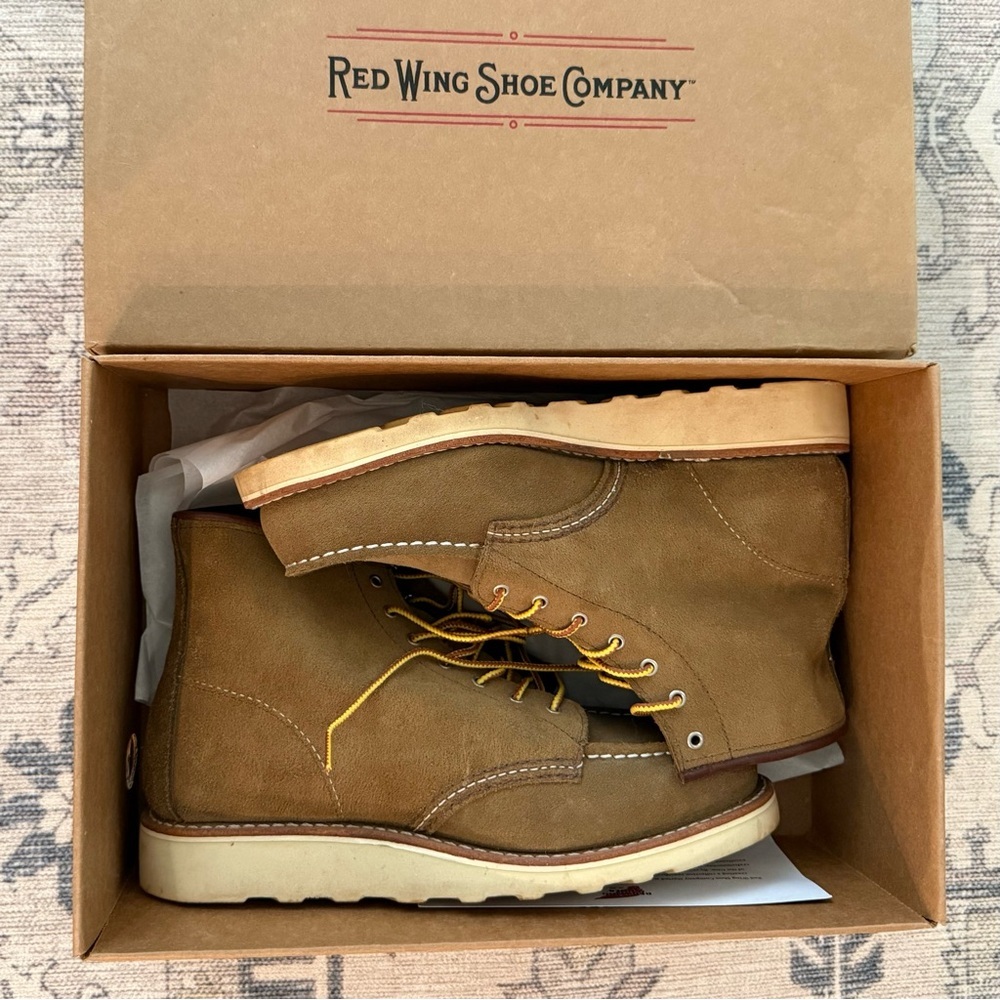 Red Wing Shoes Women’s Classic Moc Short Boots in Olive Suede Leather 9.5 - Picture 2 of 12